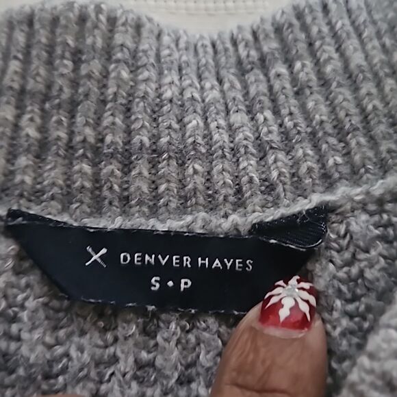Denver Hayes Women's Knitted Crew Neckline Long Sleeves Sweater  Gray Small Peti - Picture 5 of 16